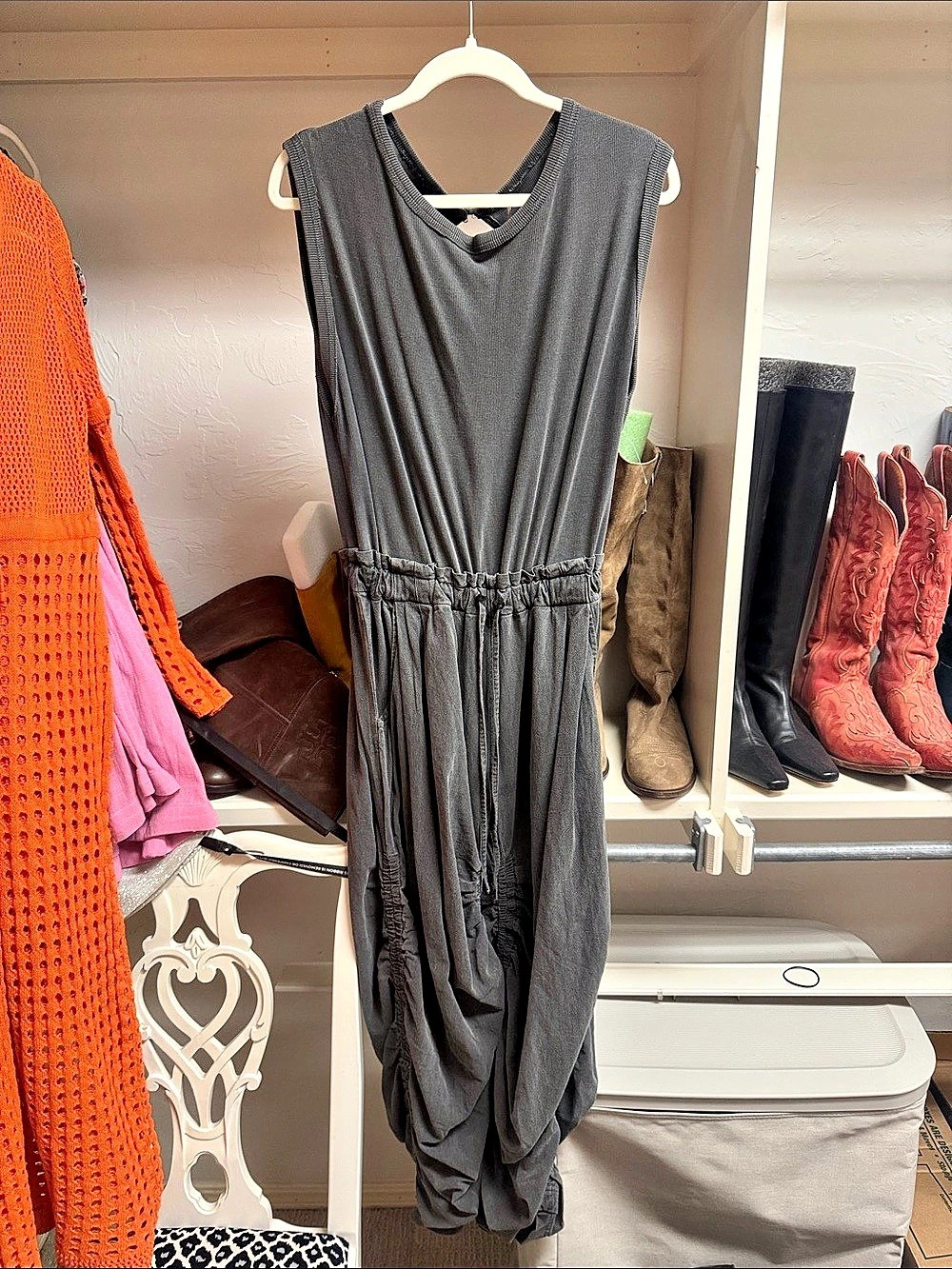 Free People Homebody Romper Gray Sleeveless Jumpsuit